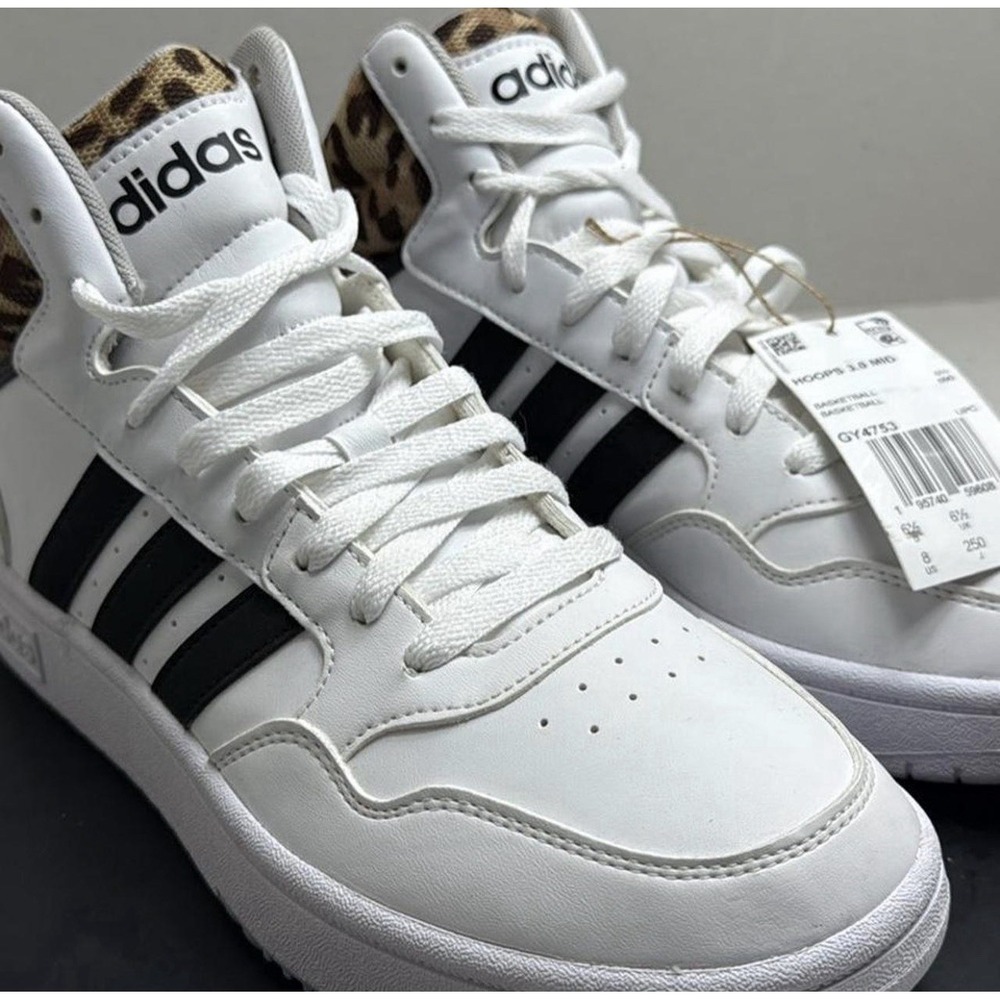 NEW Size 9.5 - Adidas Hoops 3.0 Classic Mid Leopard Women's Size 8 Men's 6.5 NWT